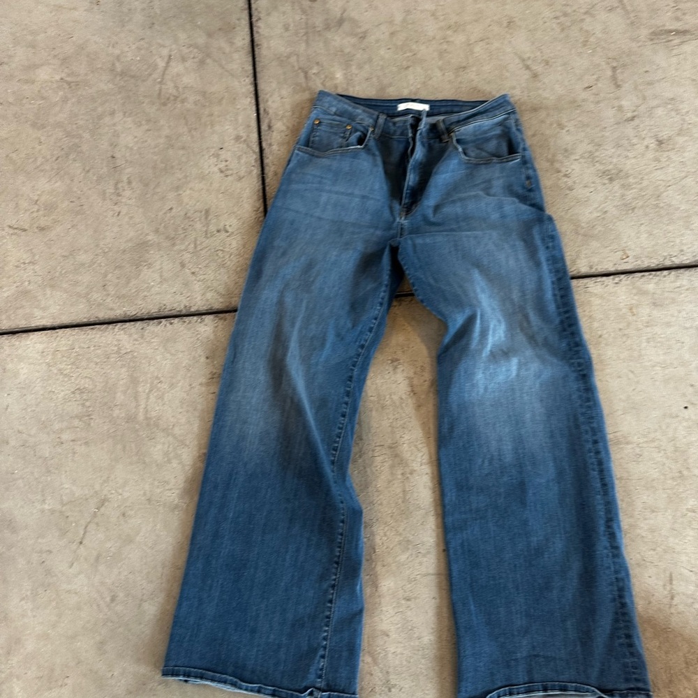 Fidelity Denim Blue Flare Wide Leg Jeans